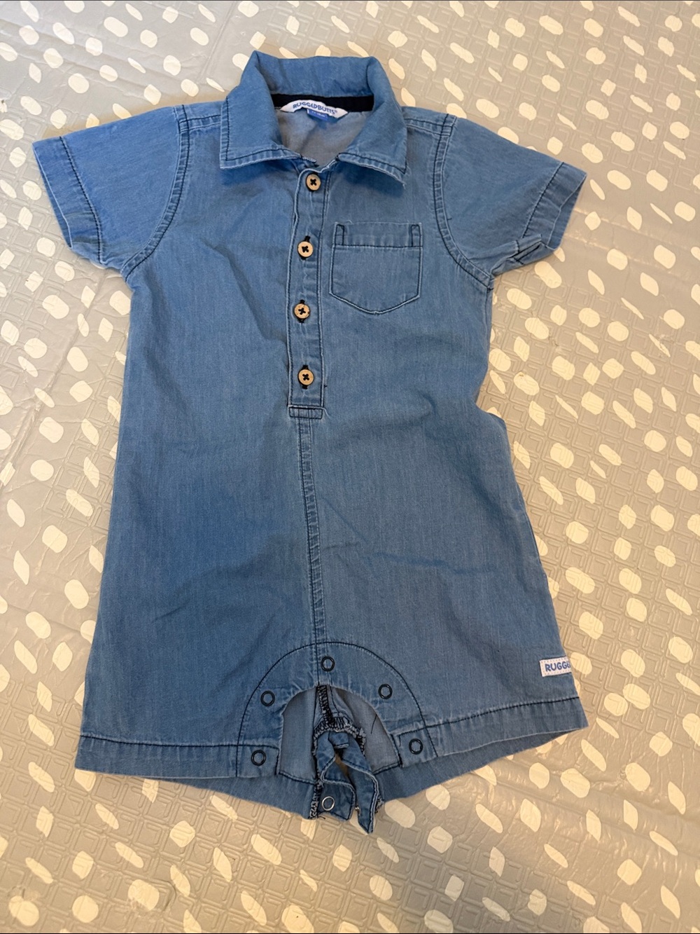 RuggedButts Blue Denim Shortall for Kids